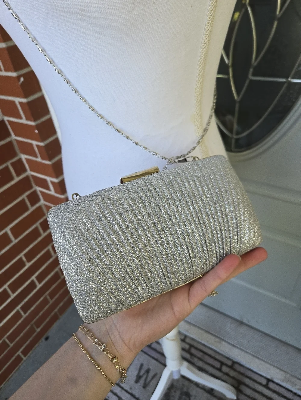 Camilla La Vie Silver Crossbody Clutch